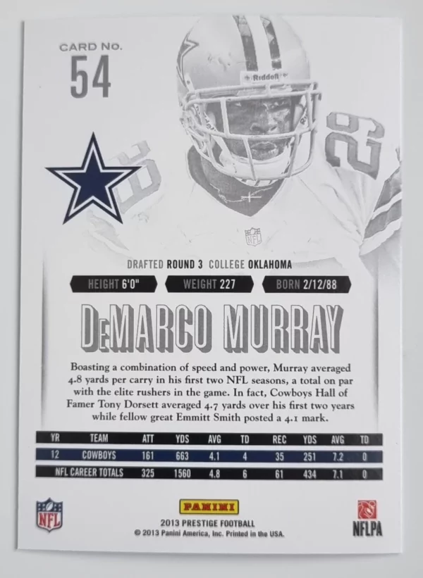 2013 Prestige #54 DeMarco Murray – Image 2