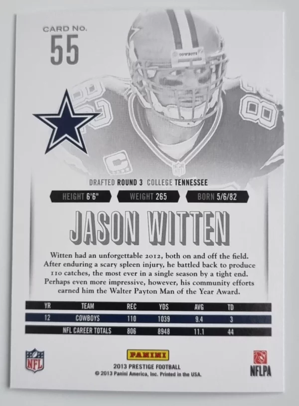 2013 Prestige #55 Jason Witten – Image 2