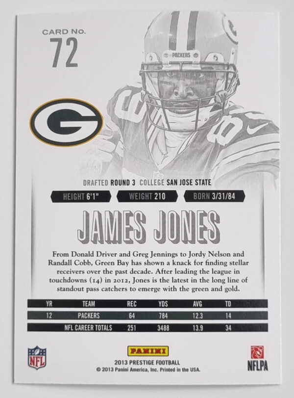 2013 Prestige #72 James Jones – Image 2