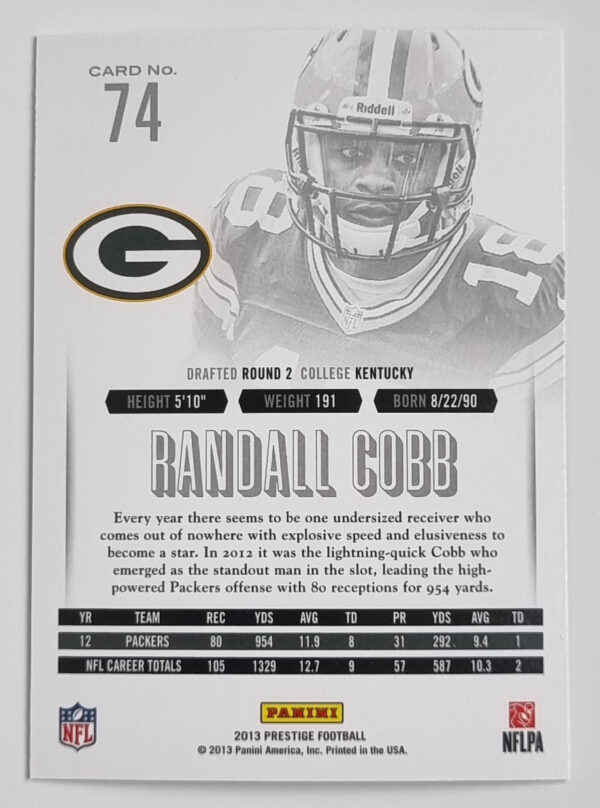 2013 Prestige #74 Randall Cobb – Image 2