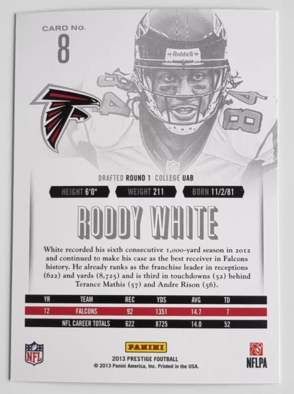 2013 Prestige #8 Roddy White – Image 2
