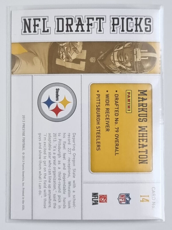 2013 Prestige Draft Picks Gold #14 Markus Wheaton – Image 2