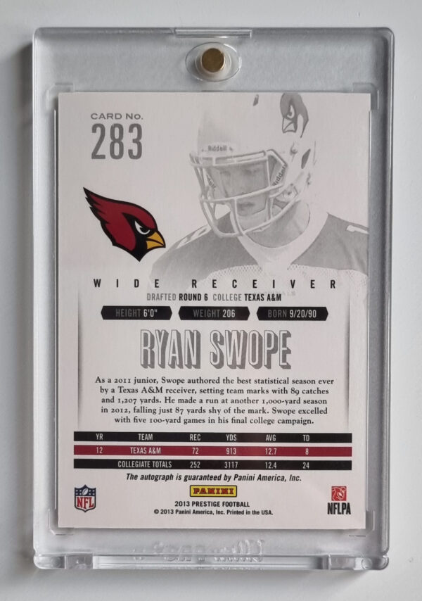2013 Prestige Extra Points Red Autographs #283 Ryan Swope – Image 2