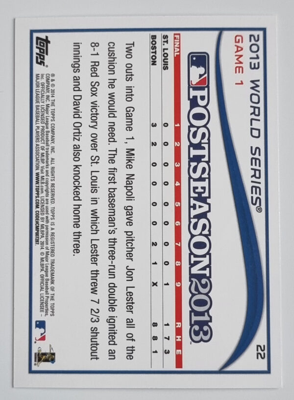 2014 Topps #22 Mike Napoli WS – Image 2