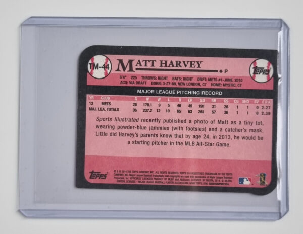 2014 Topps '89 Topps Die Cut Minis #TM44 Matt Harvey – Image 2
