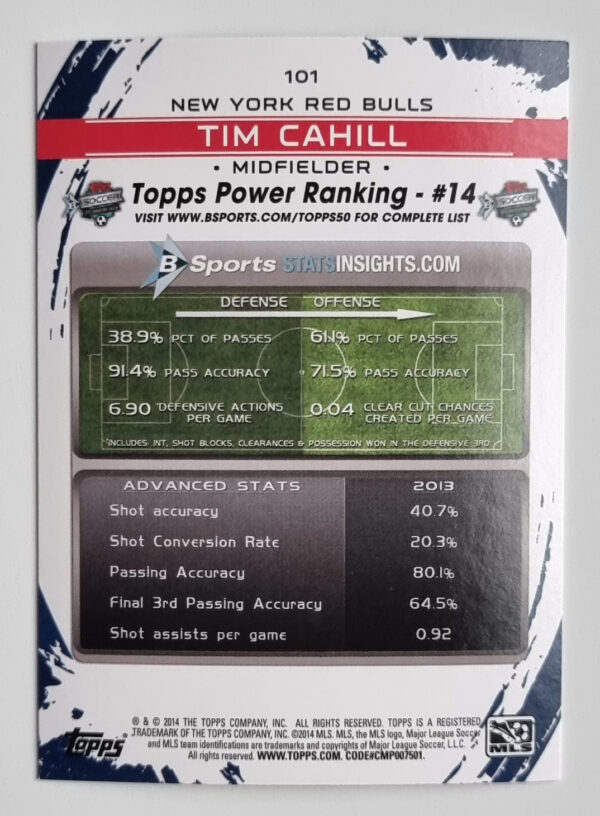 2014 Topps MLS #101 Tim Cahill – Image 2