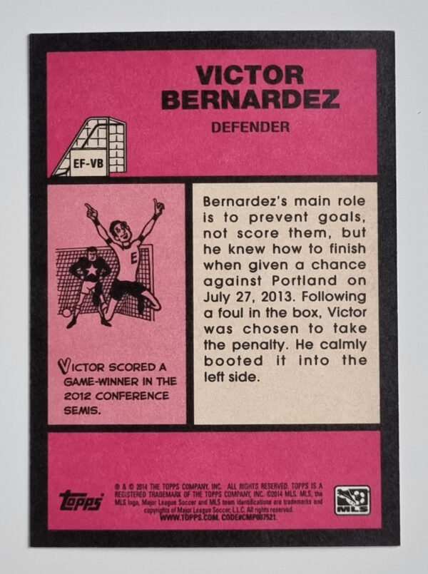2014 Topps MLS 1976-77 English Footballers #EFVB Victor Bernardez – Image 2