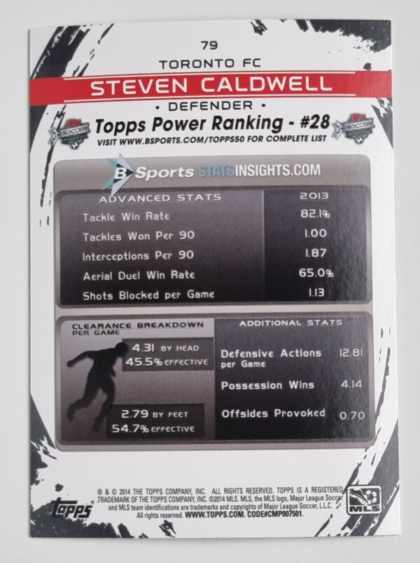 2014 Topps MLS #79 Steven Caldwell – Image 2