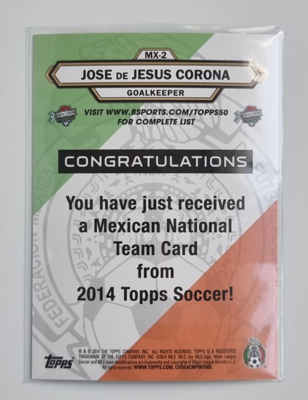 2014 Topps MLS Mexican National Team #MX2 Jose de Jesus Corona – Image 2