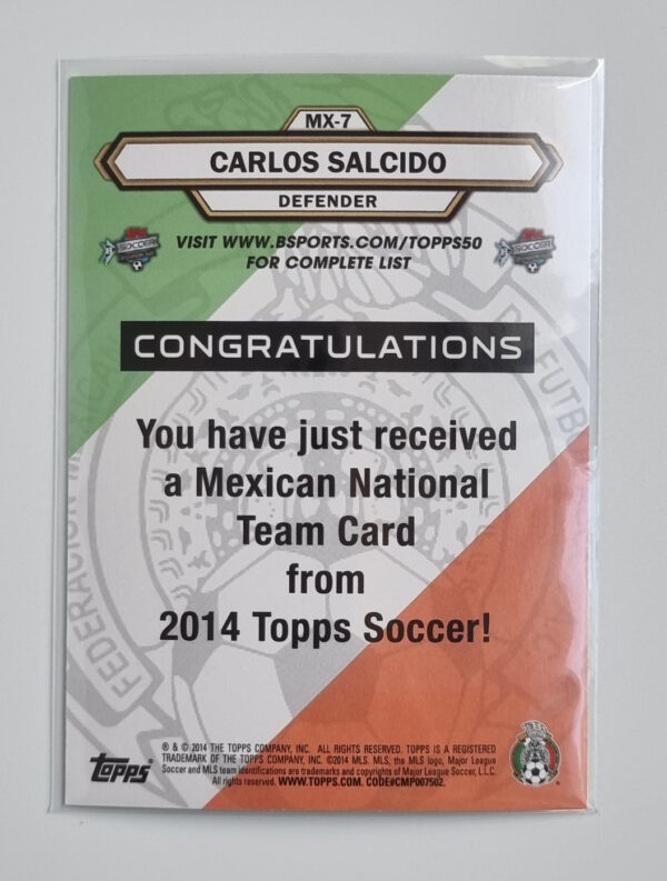 2014 Topps MLS Mexican National Team #MX7 Carlos Salcido – Image 2