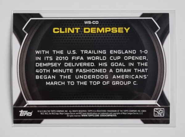 2014 Topps MLS Worlds Stage #WSCD Clint Dempsey – Image 2