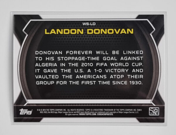 2014 Topps MLS Worlds Stage #WSLD Landon Donovan – Image 2