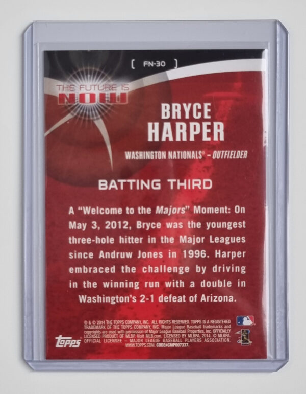 2014 Topps The Future is Now #FN30 Bryce Harper – Image 2