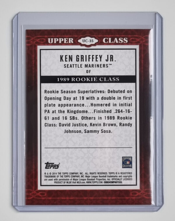 2014 Topps Upper Class #UC35 Ken Griffey Jr. – Image 2