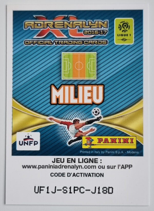 2016-17 Adrenalyn XL Ligue 1 #206 Joao Moutinho – Image 2