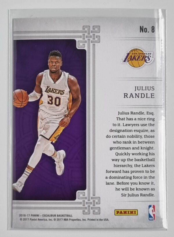 2016-17 Panini Excalibur Squire #8 Julius Randle – Image 2