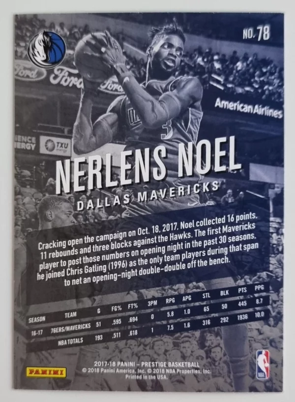 2017-18 Prestige #78 Nerlens Noel – Image 2
