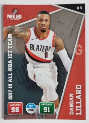 2018-19 Adrenalyn XL #C5 Damian Lillard/17-'18 All-NBA 1st Team
