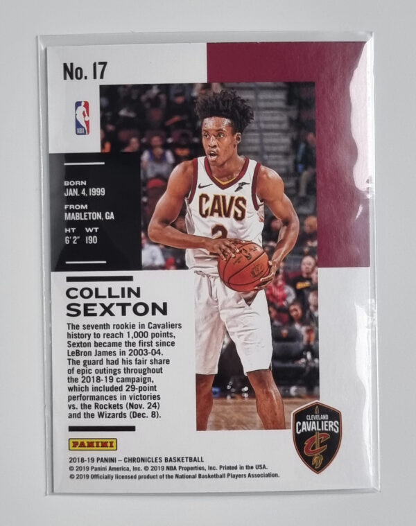 2018-19 Panini Chronicles #17 Collin Sexton RC – Image 2