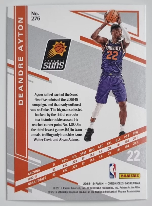 2018-19 Panini Chronicles #276 Deandre Ayton/Elite – Image 2
