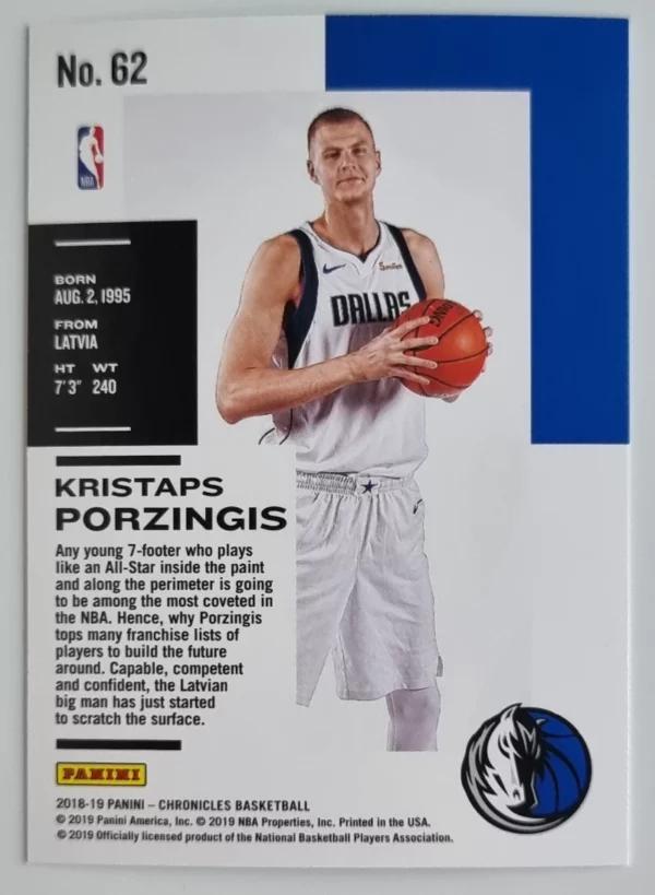 2018-19 Panini Chronicles #62 Kristaps Porzingis – Image 2