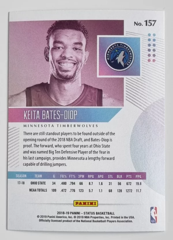 2018-19 Panini Status #157 Keita Bates-Diop – Image 2
