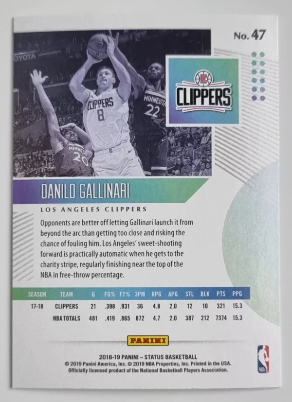 2018-19 Panini Status #47 Danilo Gallinari – Image 2