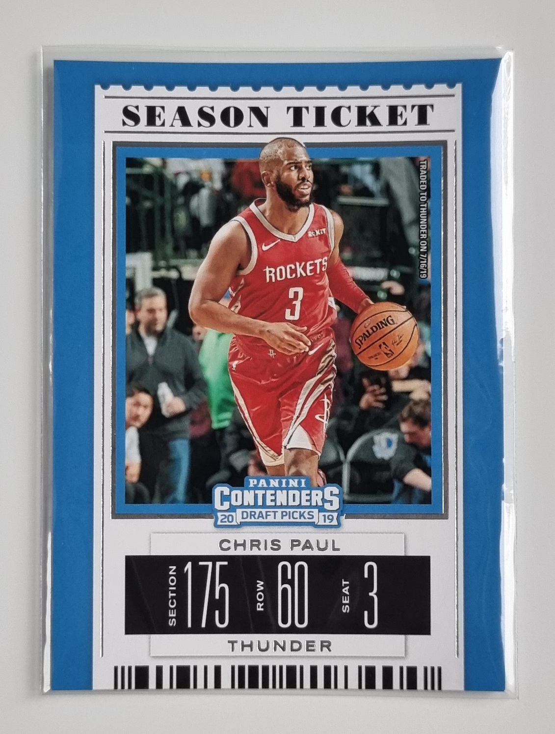 2019-20 Panini Contenders Draft Picks Draft Ticket Blue Foil #8 Chris Paul