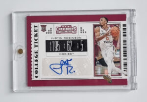 2019-20 Panini Contenders Draft Picks Draft Ticket Red Foil #108 Justin Robinson AU