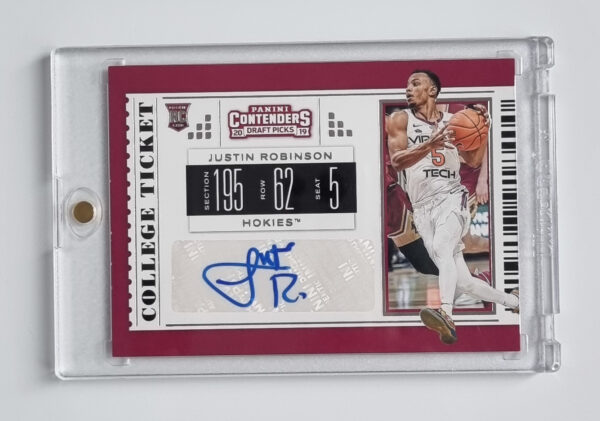 2019-20 Panini Contenders Draft Picks Draft Ticket Red Foil #108 Justin Robinson AU
