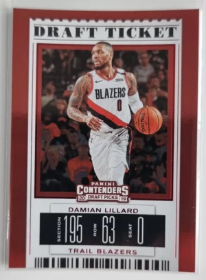 2019-20 Panini Contenders Draft Picks Draft Ticket Red Foil #11 Damian Lillard
