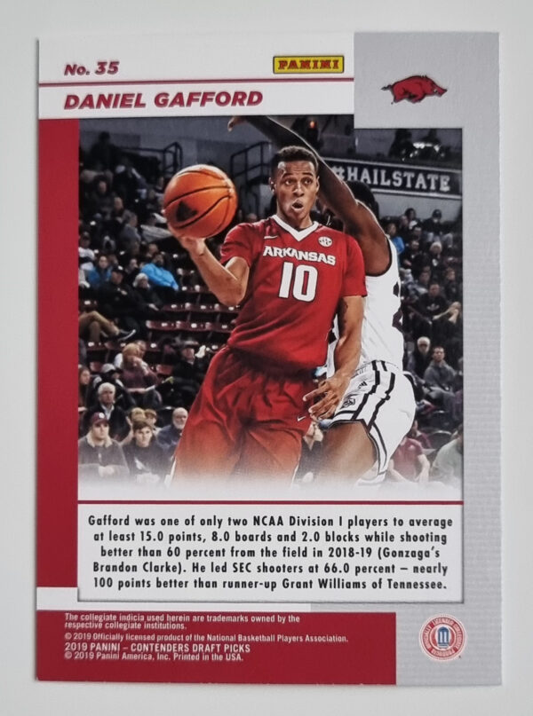 2019-20 Panini Contenders Draft Picks Game Day Tickets #35 Daniel Gafford – Image 2