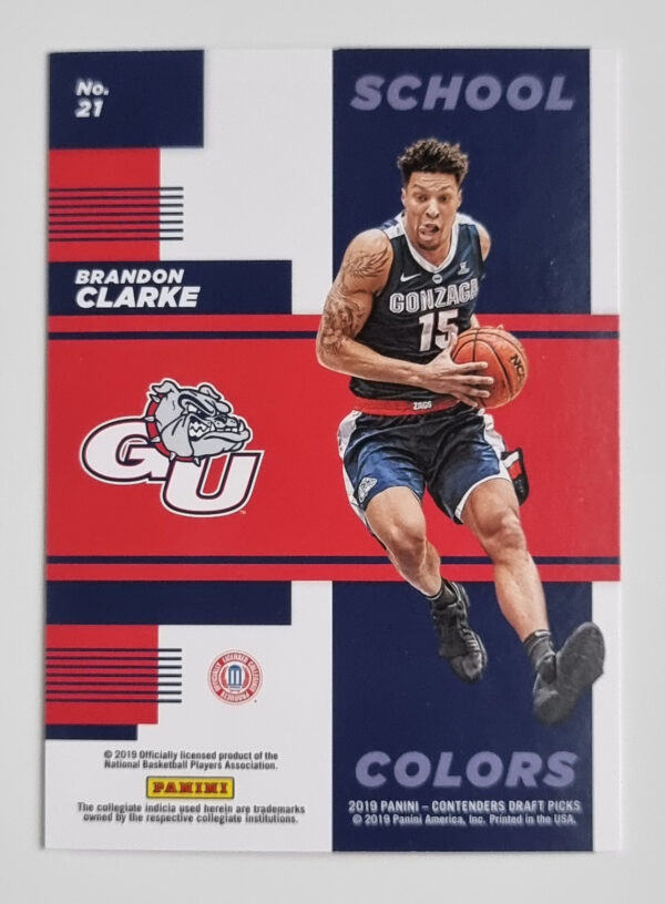 2019-20 Panini Contenders Draft Picks School Colors #21 Brandon Clarke – Image 2