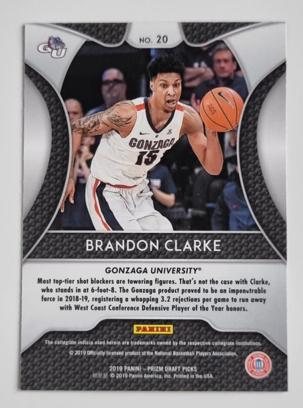 2019-20 Panini Prizm Draft Picks #20 Brandon Clarke – Image 2