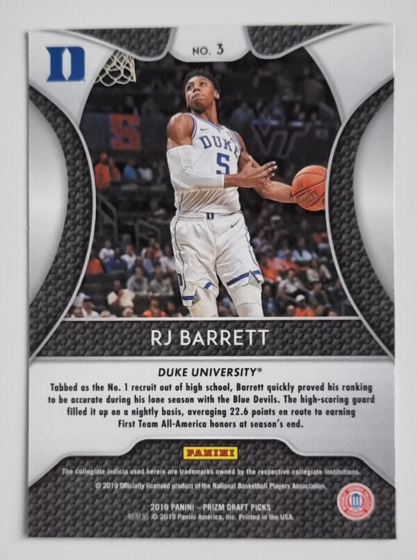 2019-20 Panini Prizm Draft Picks #3 RJ Barrett – Image 2