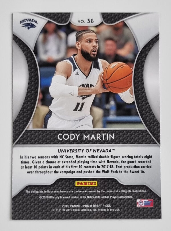 2019-20 Panini Prizm Draft Picks #36 Cody Martin – Image 2