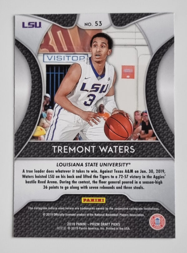 2019-20 Panini Prizm Draft Picks #53 Tremont Waters – Image 2