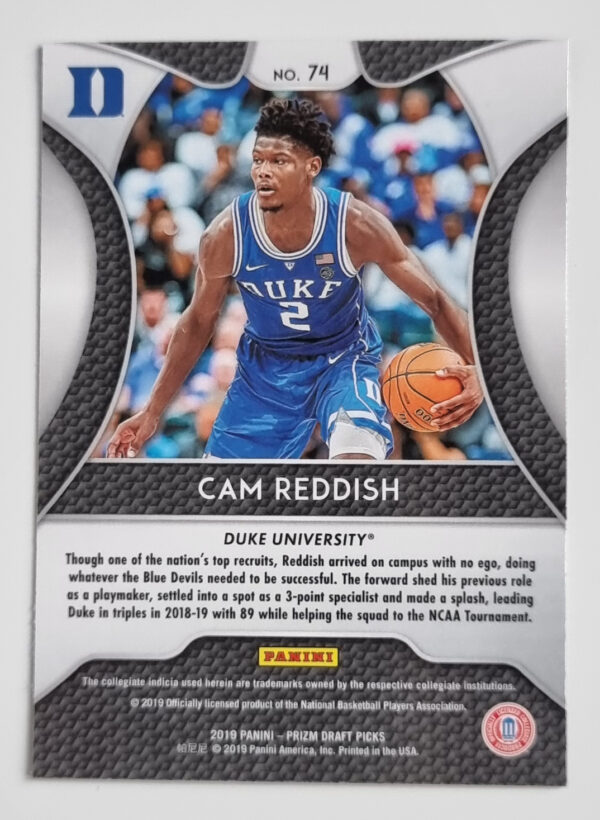 2019-20 Panini Prizm Draft Picks #74 Cam Reddish – Image 2