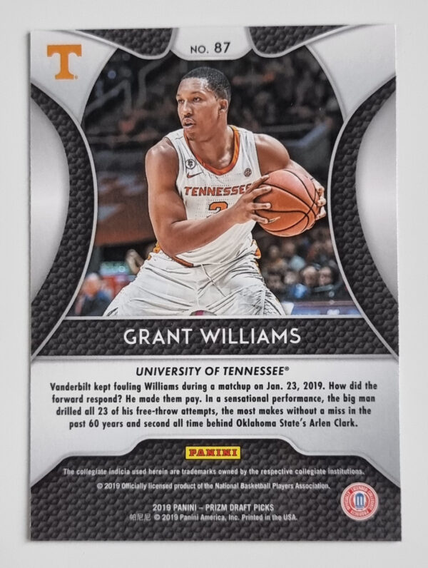 2019-20 Panini Prizm Draft Picks #87 Grant Williams – Image 2