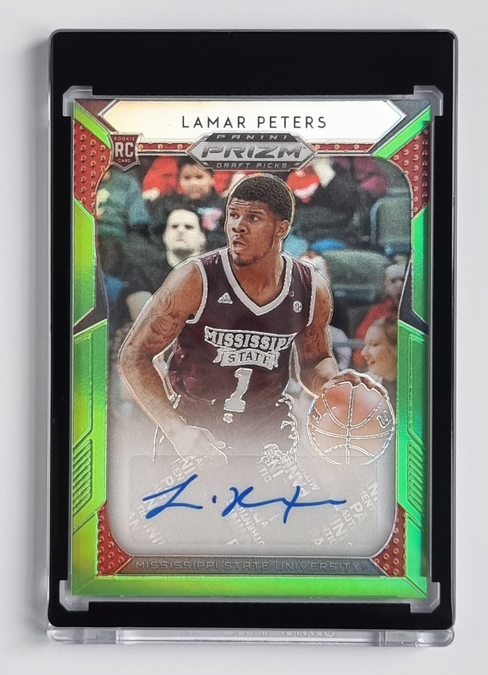 2019-20 Panini Prizm Draft Picks Autographs Prizms Neon Green #125 Lamar Peters/125