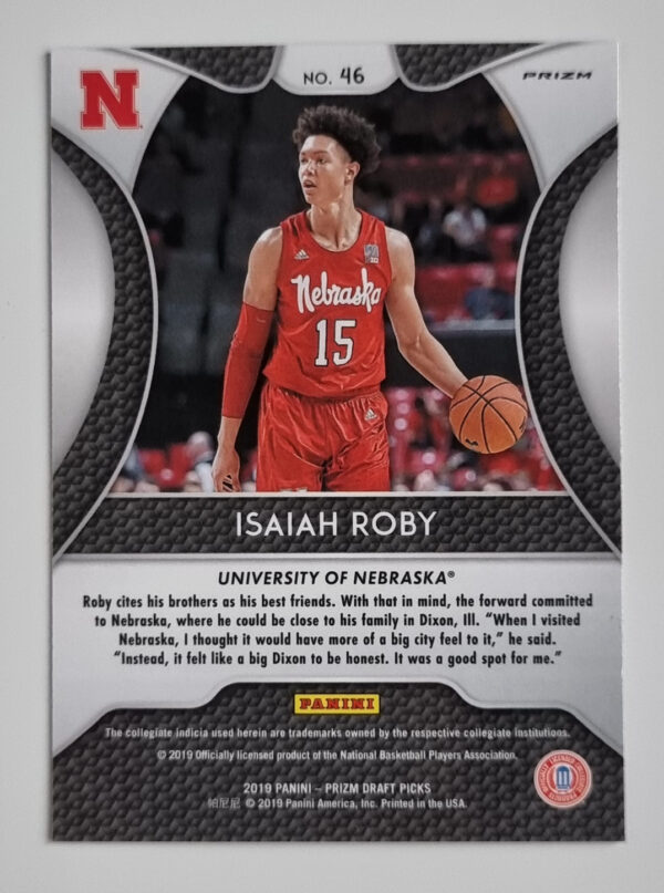 2019-20 Panini Prizm Draft Picks Prizms Purple #46 Isaiah Roby – Image 2