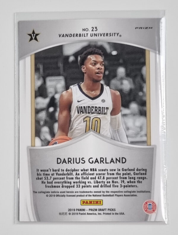 2019-20 Panini Prizm Draft Picks Prizms Red #23 Darius Garland CR – Image 2