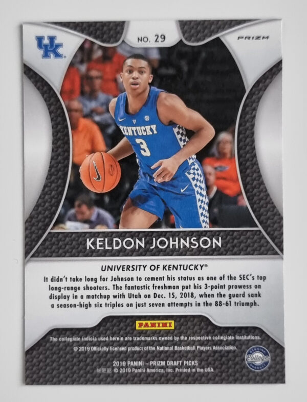2019-20 Panini Prizm Draft Picks Prizms Red #29 Keldon Johnson – Image 2