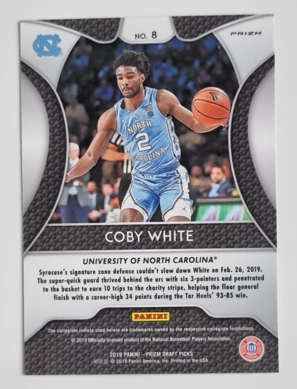 2019-20 Panini Prizm Draft Picks Prizms Red #8 Coby White – Image 2