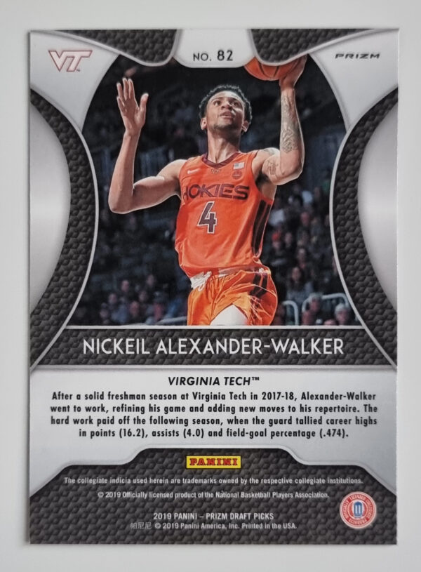 2019-20 Panini Prizm Draft Picks Prizms Red #82 Nickeil Alexander-Walker – Image 2