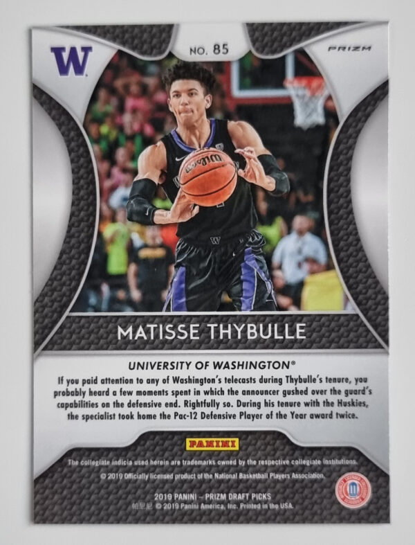 2019-20 Panini Prizm Draft Picks Prizms Red #85 Matisse Thybulle – Image 2