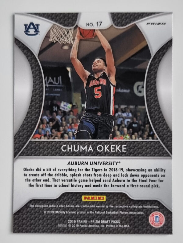 2019-20 Panini Prizm Draft Picks Prizms Silver #17 Chuma Okeke – Image 2