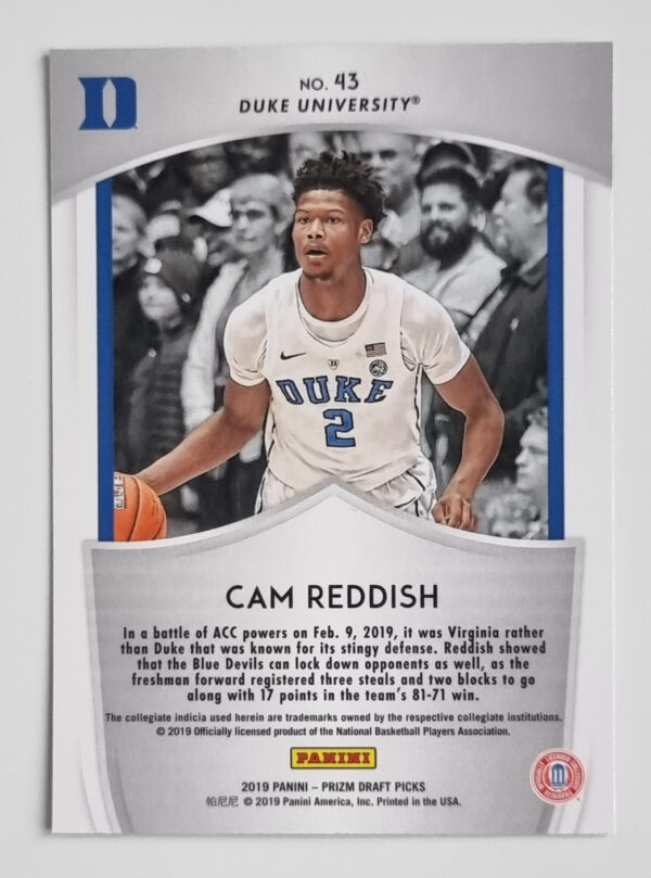2019-20 Panini Prizm Draft Picks #43 Cam Reddish CR – Image 2