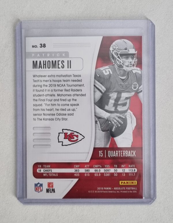 2019 Absolute #38 Patrick Mahomes II – Image 2
