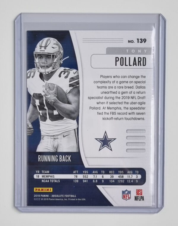 2019 Absolute Red #139 Tony Pollard – Image 2